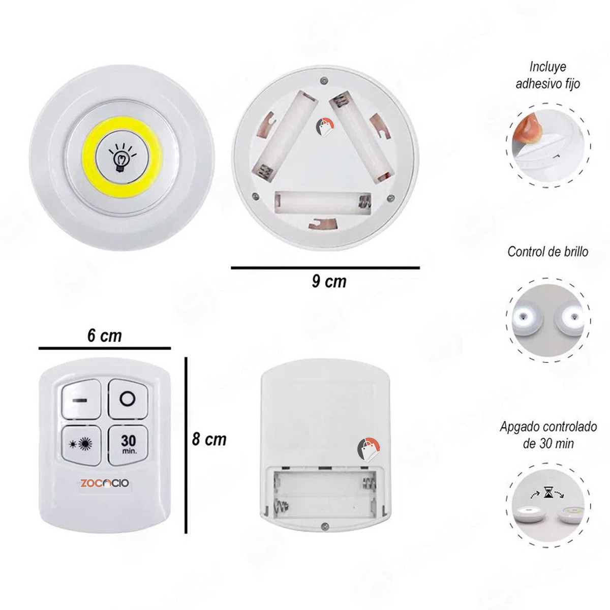 Miniatura 3 de Set 3 Luces Inalámbricas Lampara Led Con